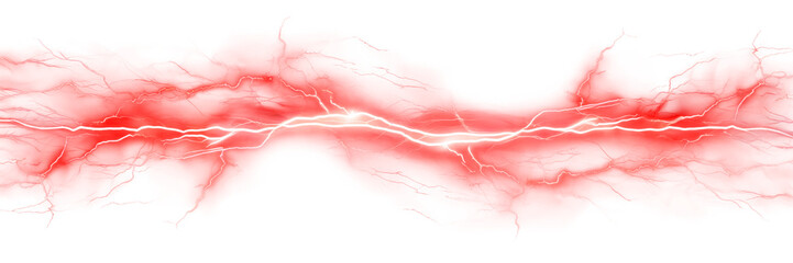 Red electricity isolated on transparent background. - obrazy, fototapety, plakaty