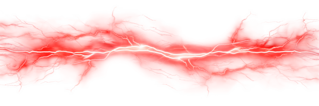 Red electricity isolated on transparent background.