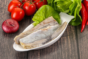 Herring fillet in the oil