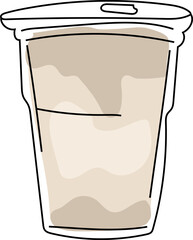 Hand drawn balloon illustration on transparent background.
