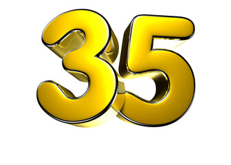 33 gold 3D illustration. Advertising signs. Product design. Product sales. Product code.