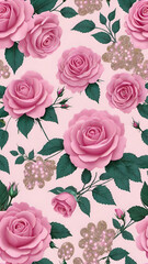 pattern with roses, bouquet of roses