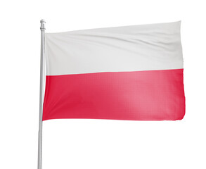 Poland national flag on white background.