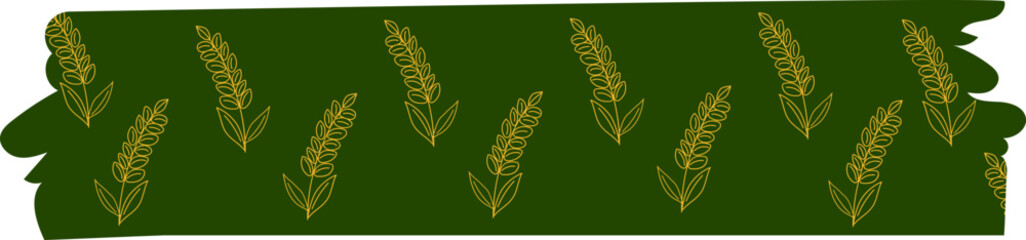 Floral washi tape on transparent background.
