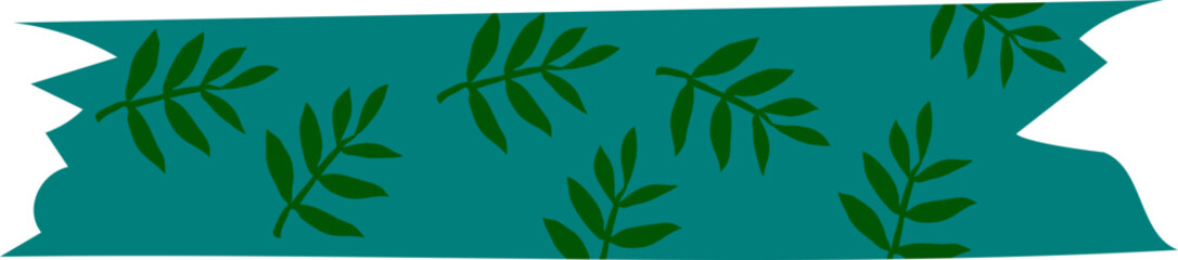 Floral washi tape on transparent background.
