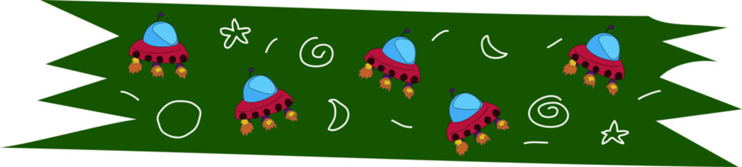 Cute washi tape on transparent background.
