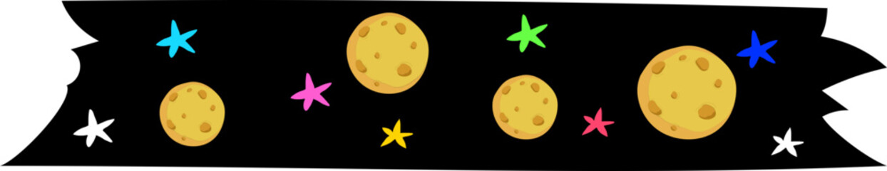 Cute washi tape on transparent background.
