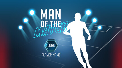 Football match sport graphics blue light template for online broadcast and social media