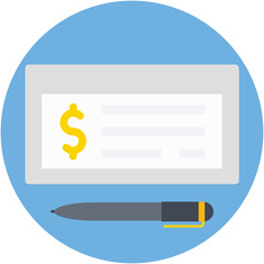 Signing Cheque Vector Icon
