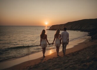 Fototapeta premium couple on the beach