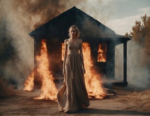 person in the fire