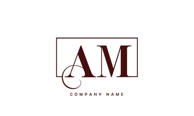 AM, MA, A, M Abstract Letters Logo Monogram
