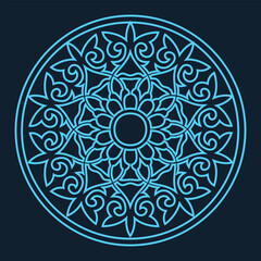 Vintage ornate linear ornaments in Kazakh traditional style. Asian floral designs. Abstract Asian elements of the national pattern of the ancient nomads of the Kyrgyz, Mongols, Kazakhs, Tatars.