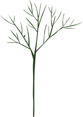 Trees silhouette green illustration on transparent background.
