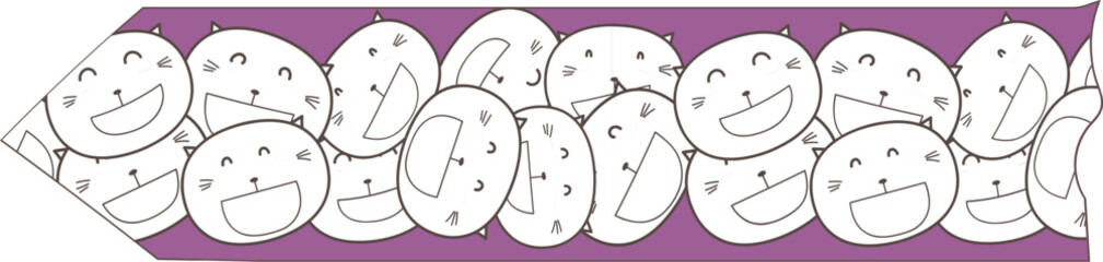 Cute washi tape on transparent background.
