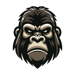 Obraz premium gorilla ape monkey head mascot design logo vector illustration isolated on white background