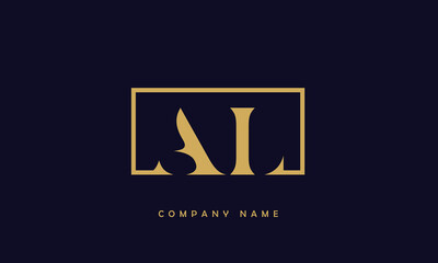 AL, LA, A, L Abstract Letters Logo Monogram