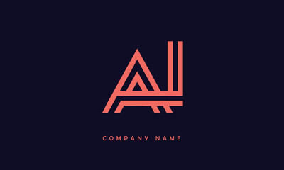 AL, LA, A, L Abstract Letters Logo Monogram