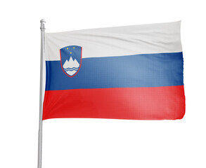 Slovenia national flag on white background.