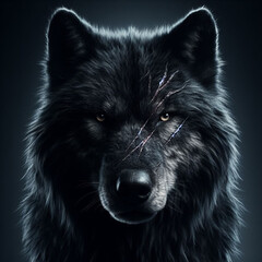 Naklejka premium wolf head portrait