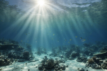 Fototapeta na wymiar underwater view of a reef and fish