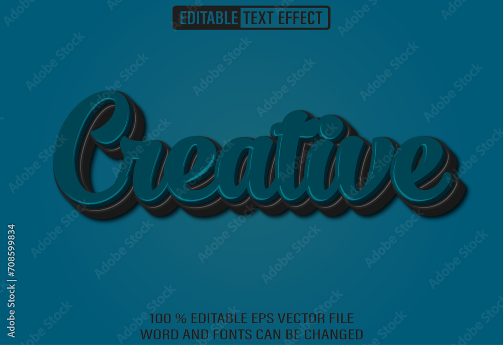 Poster editable 3d text style effect - creative text effect template