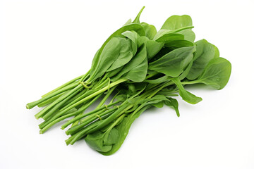 Water Spinach (Kangkong) isolated on white background created with Generative Ai