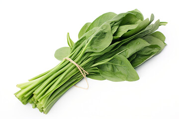 Water Spinach (Kangkong) isolated on white background created with Generative Ai
