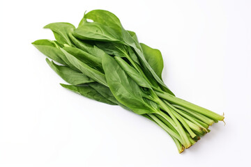 Water Spinach (Kangkong) isolated on white background created with Generative Ai
