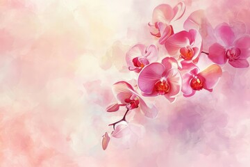 Fototapeta na wymiar Art floral background with orchid with copy space.