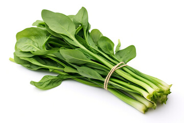 Water Spinach (Kangkong) isolated on white background created with Generative Ai
