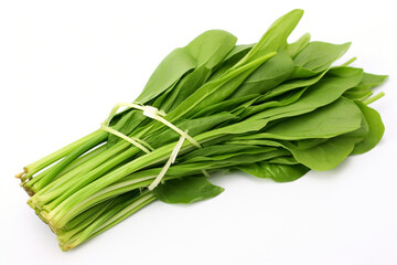 Water Spinach (Kangkong) isolated on white background created with Generative Ai