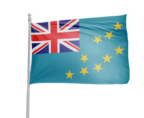 Tuvalu national flag on white background.