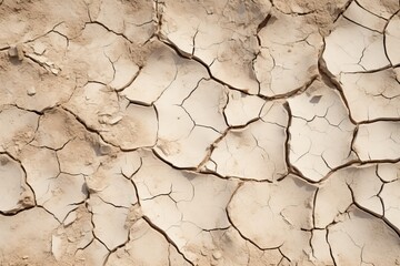 texture of dried soil with cracks top view - obrazy, fototapety, plakaty