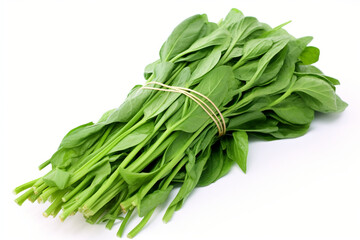 Water Spinach (Kangkong) isolated on white background created with Generative Ai