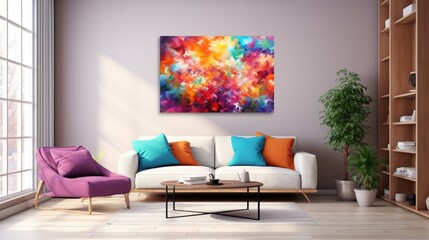 A mesmerizing burst of colors blending seamlessly in a vibrant background, capturing the essence of lively and dynamic visual appeal.