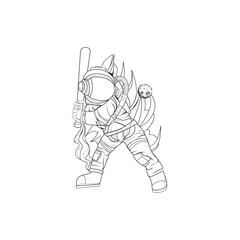 illustration of astronaut sport games.
