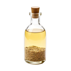 A Bottle of Aromatic Sesame Oil.. Isolated on a Transparent Background. Cutout PNG.
