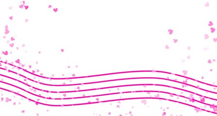 Simple background with pink curve lines and love shape, valentine concept.
