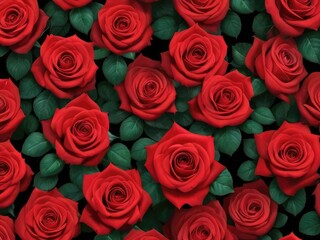 3D red rose background, Valentine's Day festival