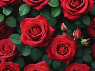 Obraz premium 3D red rose background, Valentine's Day festival
