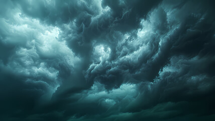 Dark storm clouds with a dark sky background or wallpaper - obrazy, fototapety, plakaty