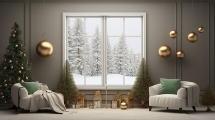 Elegance of the holidays in this festive scene with room for your designs