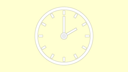 Clock icon 2hr  color code FFFFD1 arrow show 2 hour about 12.00 to 2.56. on the  background.