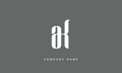 AK, KA, A, K Abstract Letters Logo Monogram