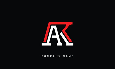 AK, KA, A, K Abstract Letters Logo Monogram - obrazy, fototapety, plakaty