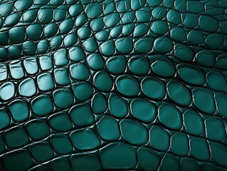 Fototapeta premium Blue crocodile or reptile leather texture.