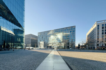 Modern architecture at Washingtonplatz close to Berlin central station - obrazy, fototapety, plakaty