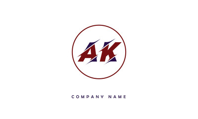 AK, KA, A, K Abstract Letters Logo Monogram
