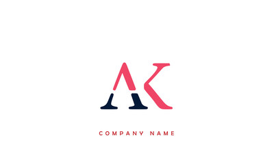 AK, KA, A, K Abstract Letters Logo Monogram